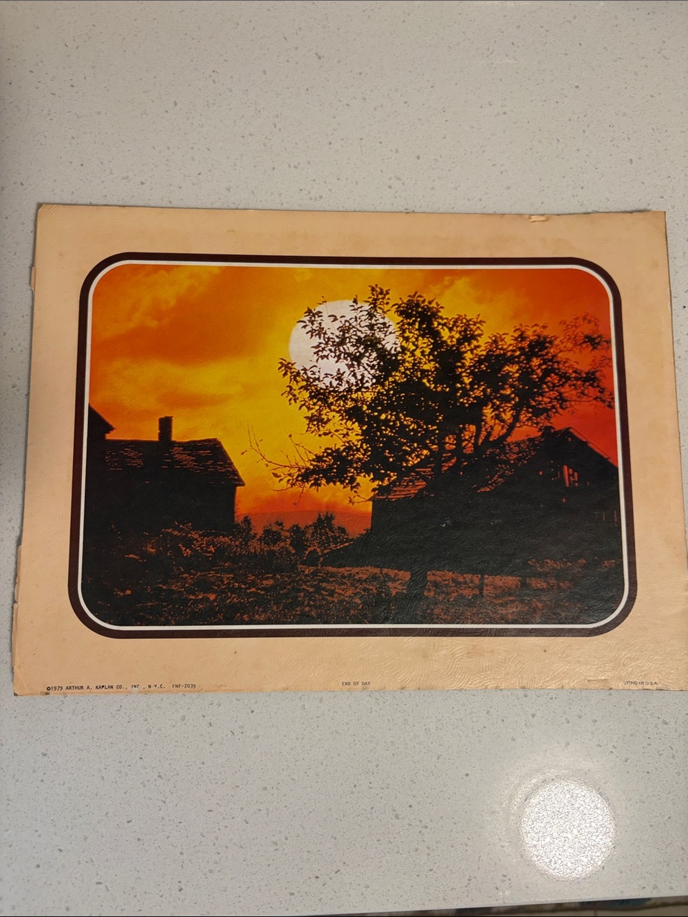 1979 Arthur A. Kaplan. “End of Day” litho